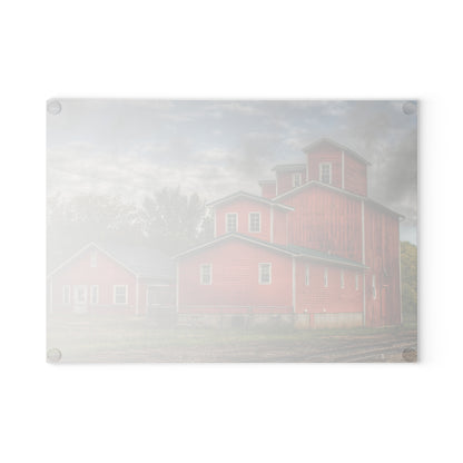 U R There Photography Aside the Tracks in Clifford Rustic Farmhouse Tempered-Glass Cutting Board
