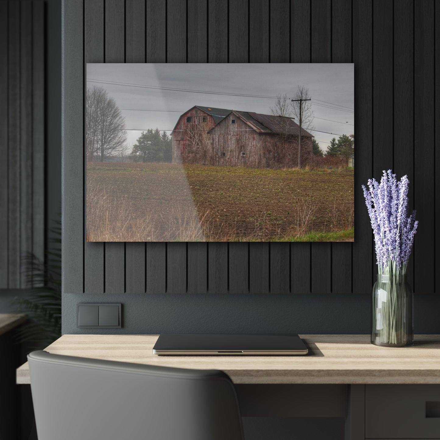 U R There Photography Bowers Road Grey Duo I Rustic Farmhouse Acrylic Wall Print