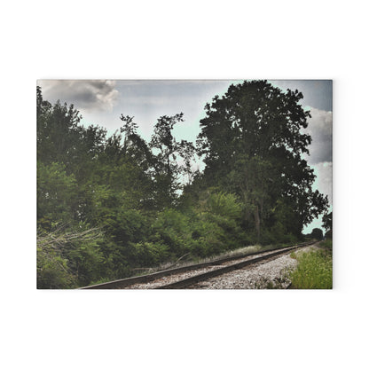 U R There Photography Michigan Rails Rustic Farmhouse Tempered-Glass Cutting Board