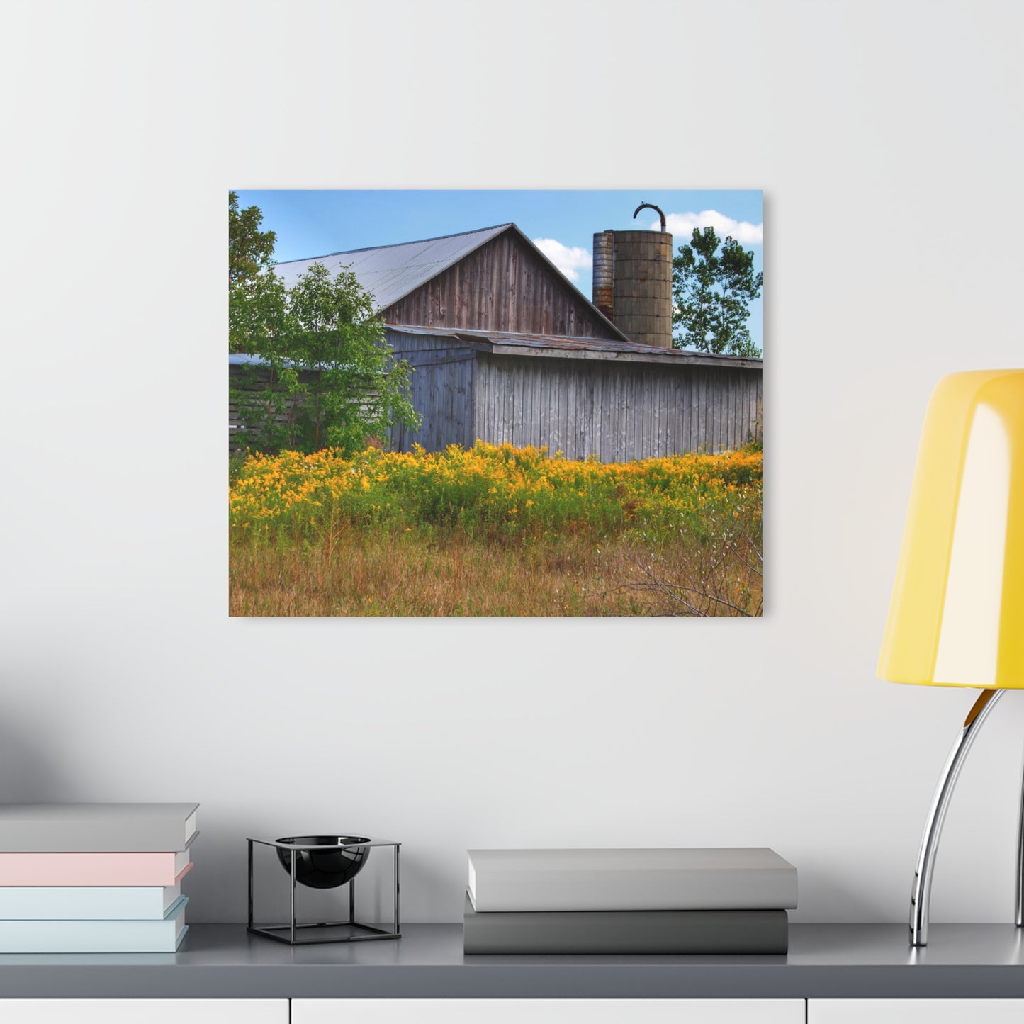 Barn Boutique Modern Farmhouse Acrylic Wall Print| Church Road Grey in September