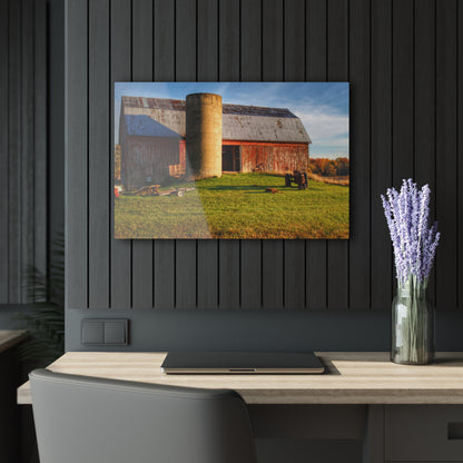 U R There Photography Peck Road Red and Silo Rustic Farmhouse Acrylic Wall Print