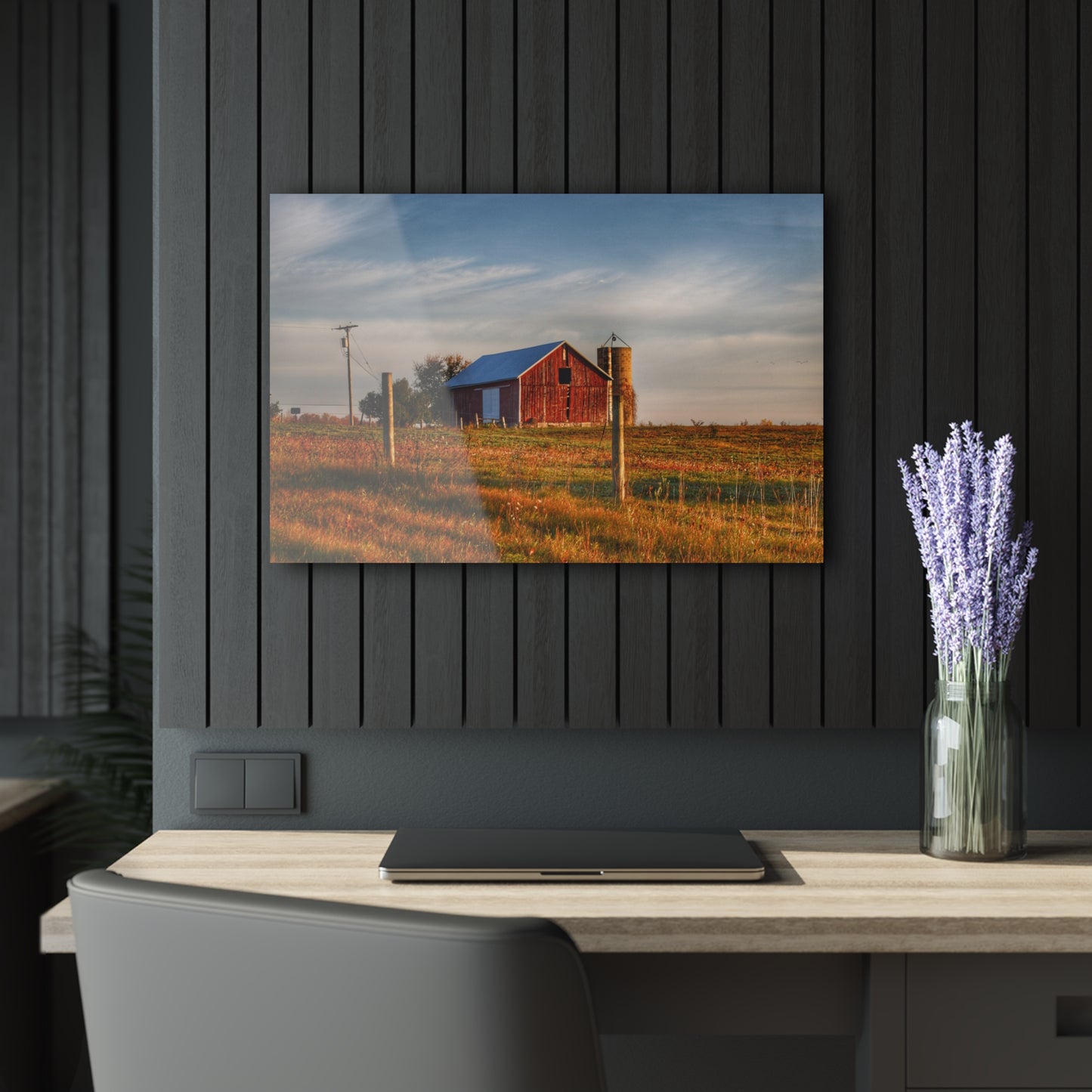 U R There Photography North Lake Pleasant Little Red II Rustic Farmhouse Acrylic Wall Print