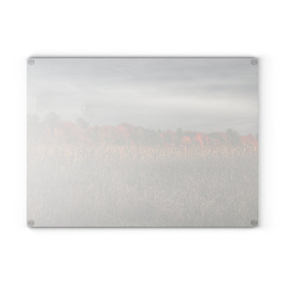 U R There Photography Fall on Murphy Lake V Rustic Farmhouse Tempered-Glass Cutting Board