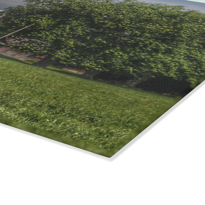 U R There Photography Castle Road Cow Barn III Rustic Farmhouse Tempered-Glass Cutting Board