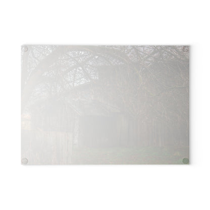 U R There Photography Bowers Road Greys III Rustic Farmhouse Tempered-Glass Cutting Board