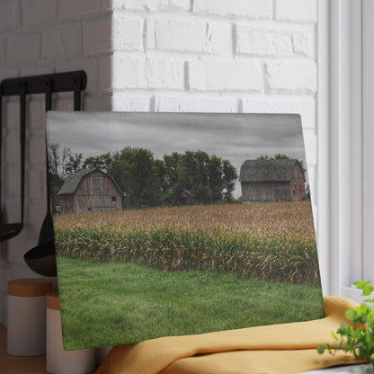 U R There Photography East Caro Road Reds Rustic Farmhouse Tempered-Glass Cutting Board