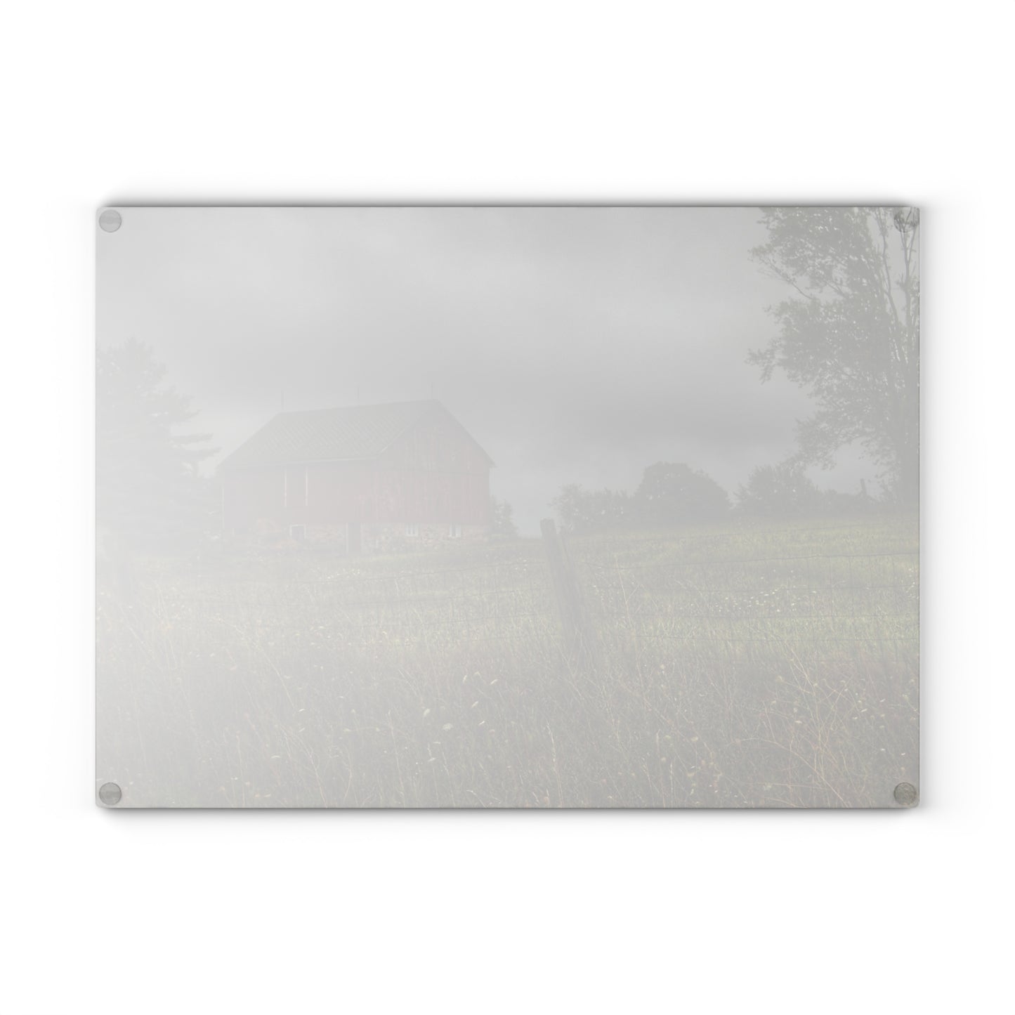 U R There Photography Stone Red Rustic Farmhouse Tempered-Glass Cutting Board
