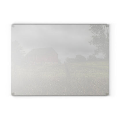 U R There Photography Stone Red Rustic Farmhouse Tempered-Glass Cutting Board