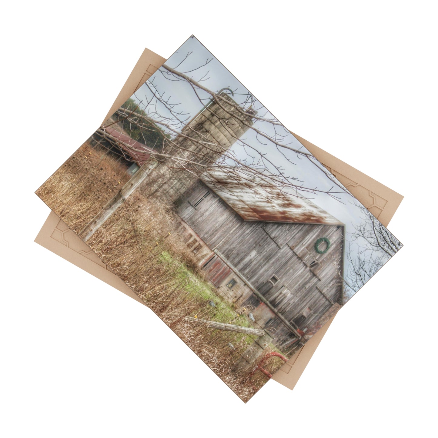 U R There Photography Churchill Christmas Barn I Rustic Farmhouse Decorative Ceramic Tile