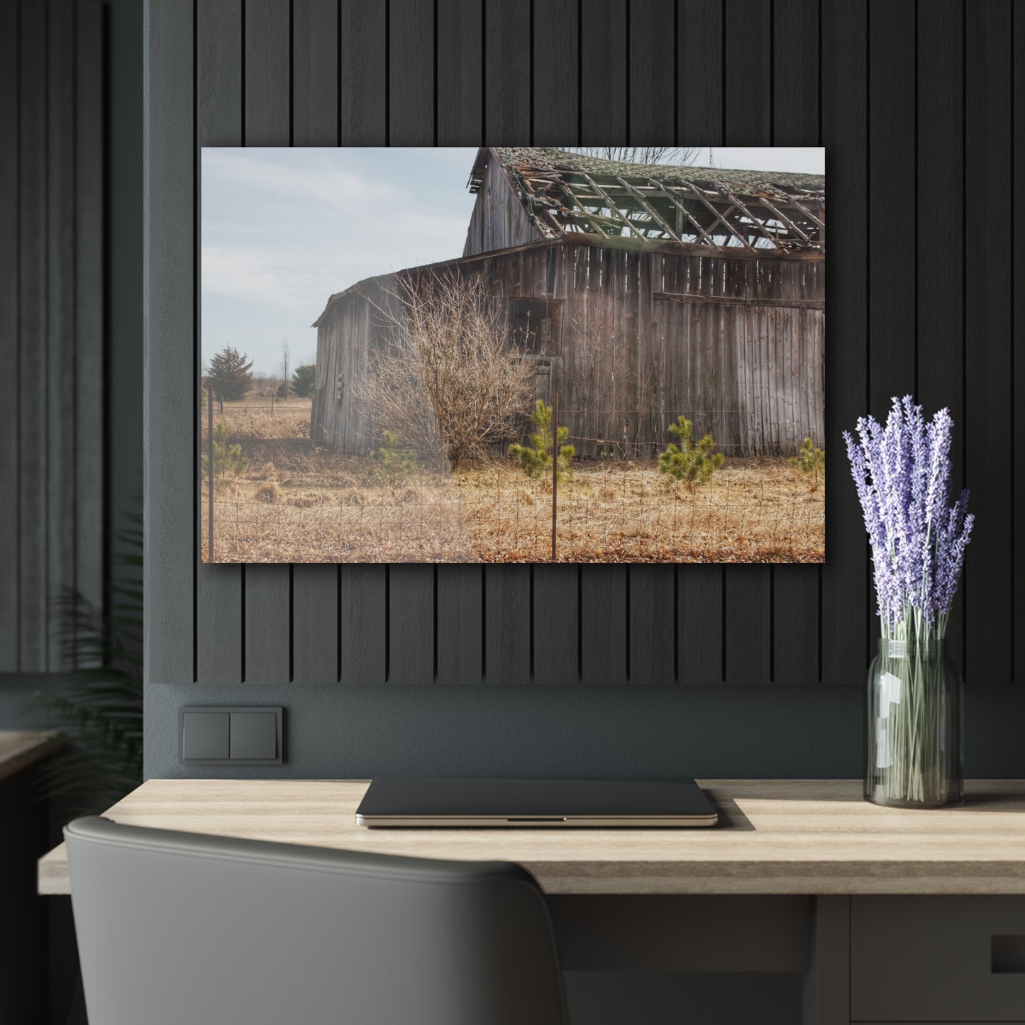 U R There Photography Leix Road Forgotten Grey II Rustic Farmhouse Acrylic Wall Print