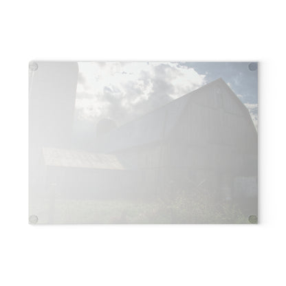 U R There Photography Sandusky Grey II Rustic Farmhouse Tempered-Glass Cutting Board