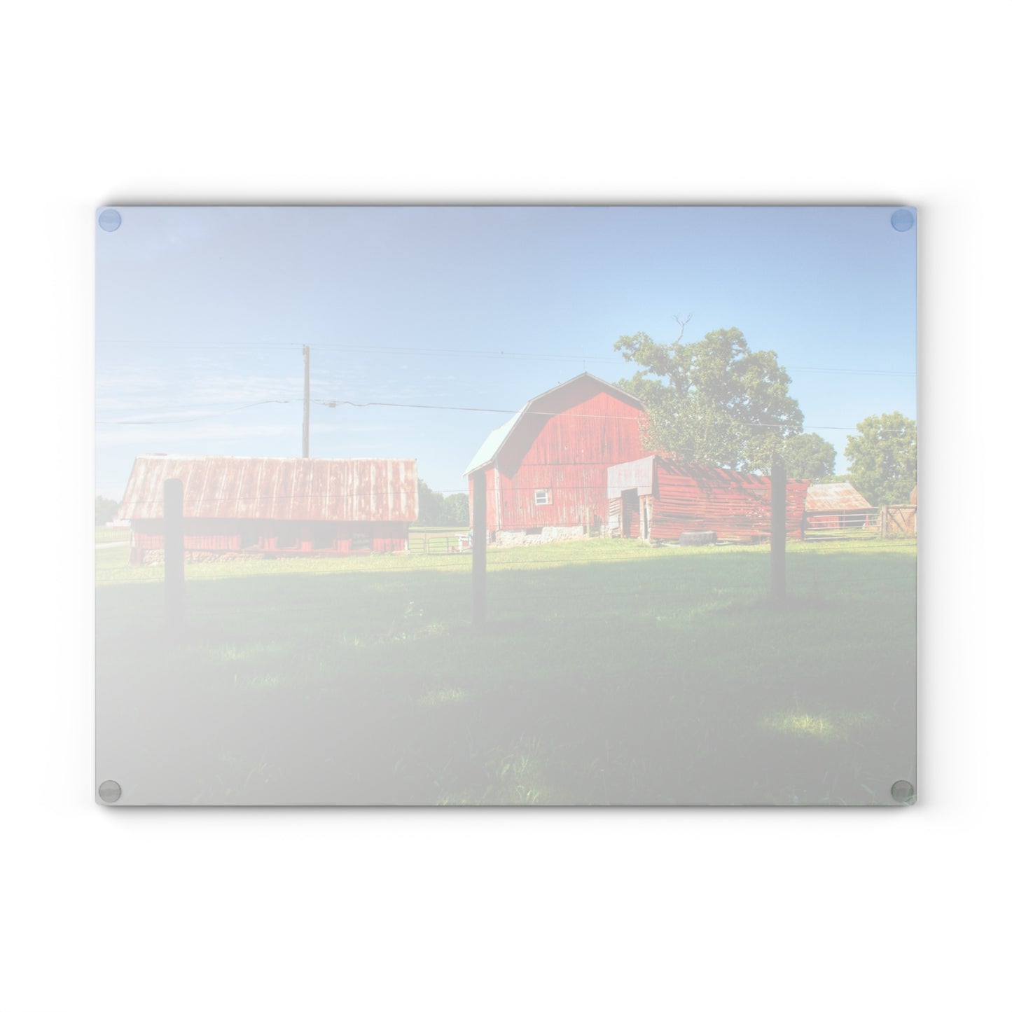 U R There Photography Frances Road Reds II Rustic Farmhouse Tempered-Glass Cutting Board