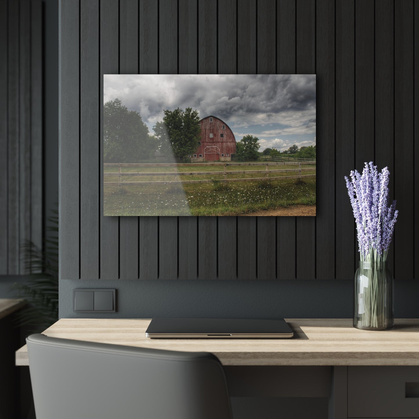 U R There Photography Elba Township Red Rustic Farmhouse Acrylic Wall Print