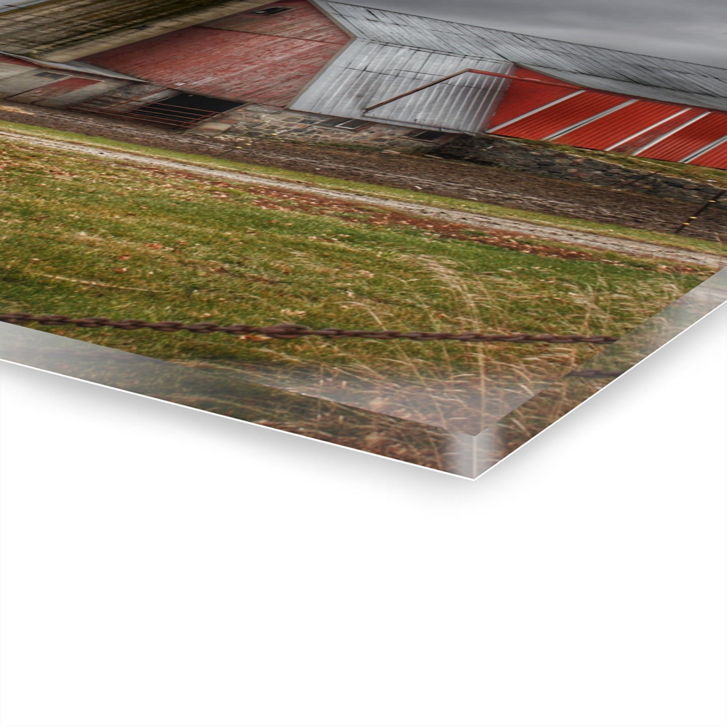 U R There Photography Slattery Roadside Red I Rustic Farmhouse Acrylic Wall Print
