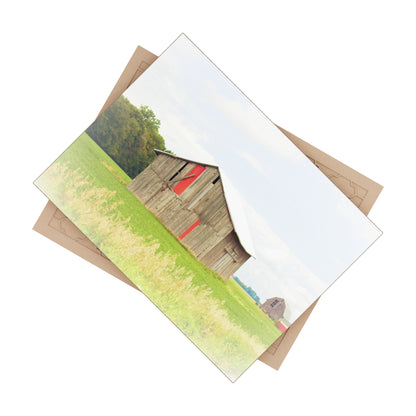 Barn Boutique Rustic Ceramic Wall Tile| Square Barn with Barn in the Distance