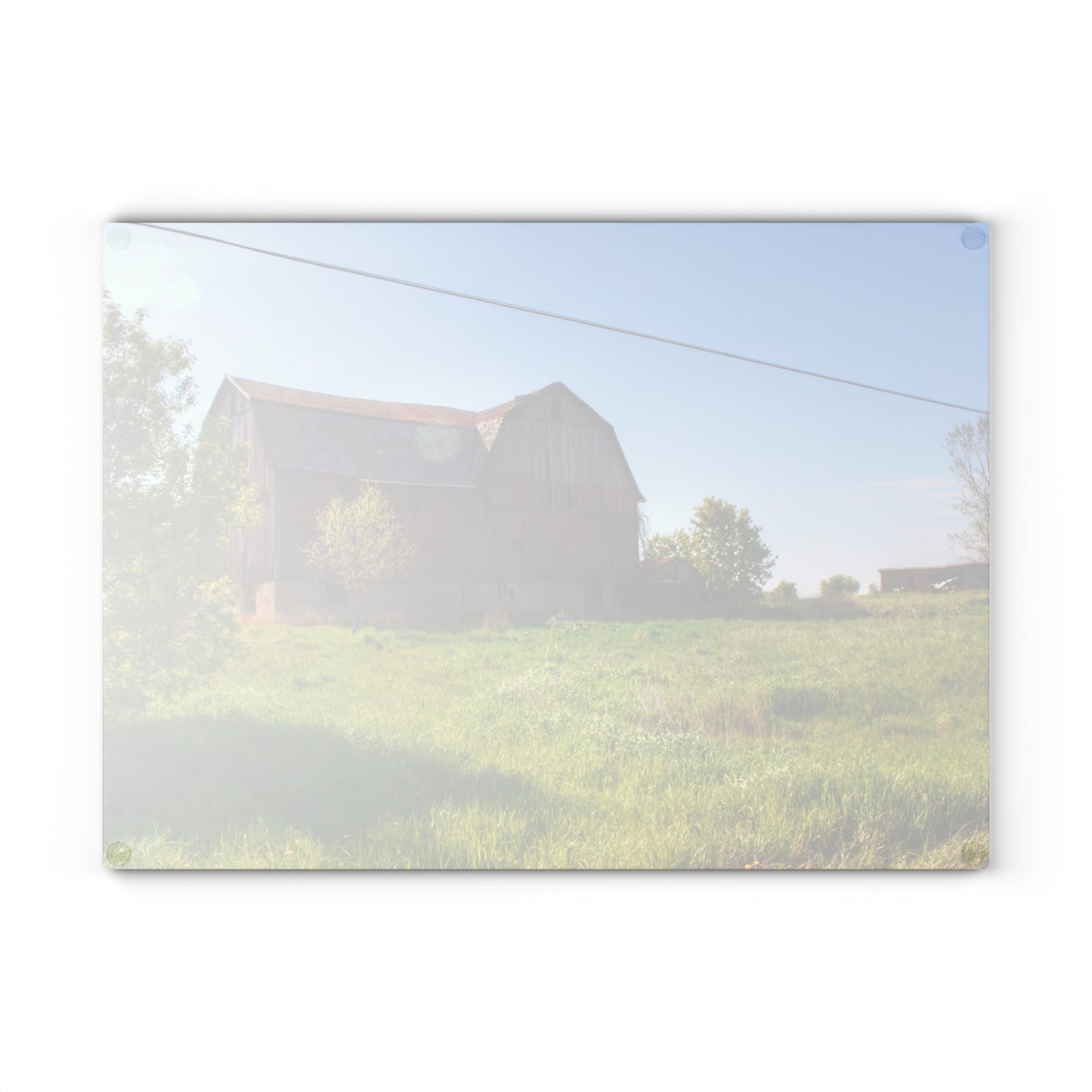 U R There Photography Leslie Road Red I Rustic Farmhouse Tempered I-Glass Cutting Board 8"x 11"
