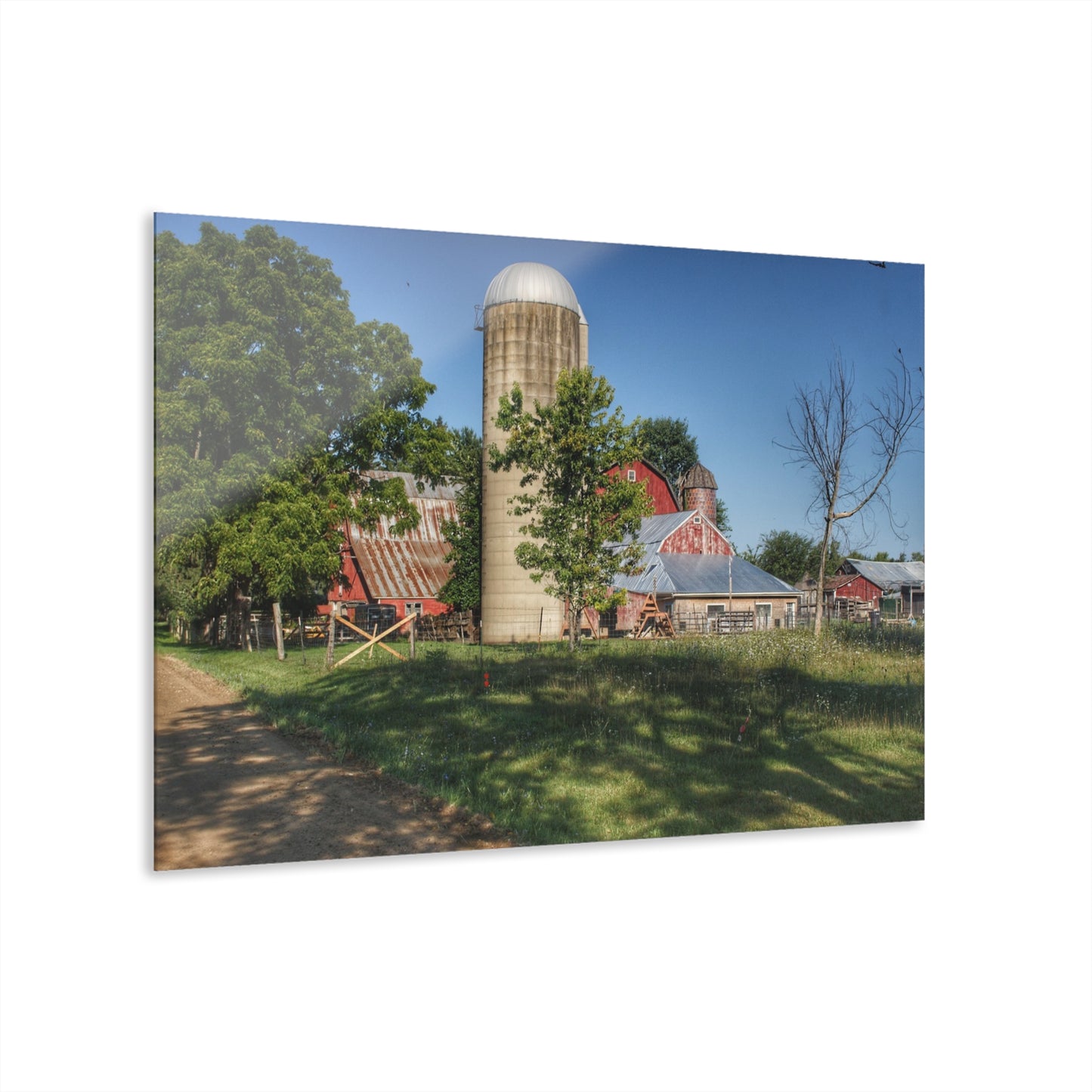 U R There Photography Tody Road Reds Rustic Farmhouse Acrylic Wall Print