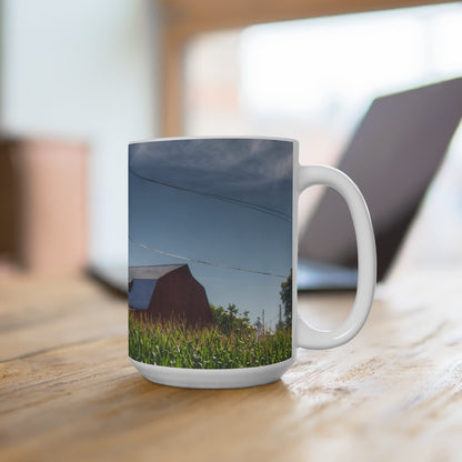 Rustic Farmhouse Coffee Mug featuring Above the Corn on Tuscola Road