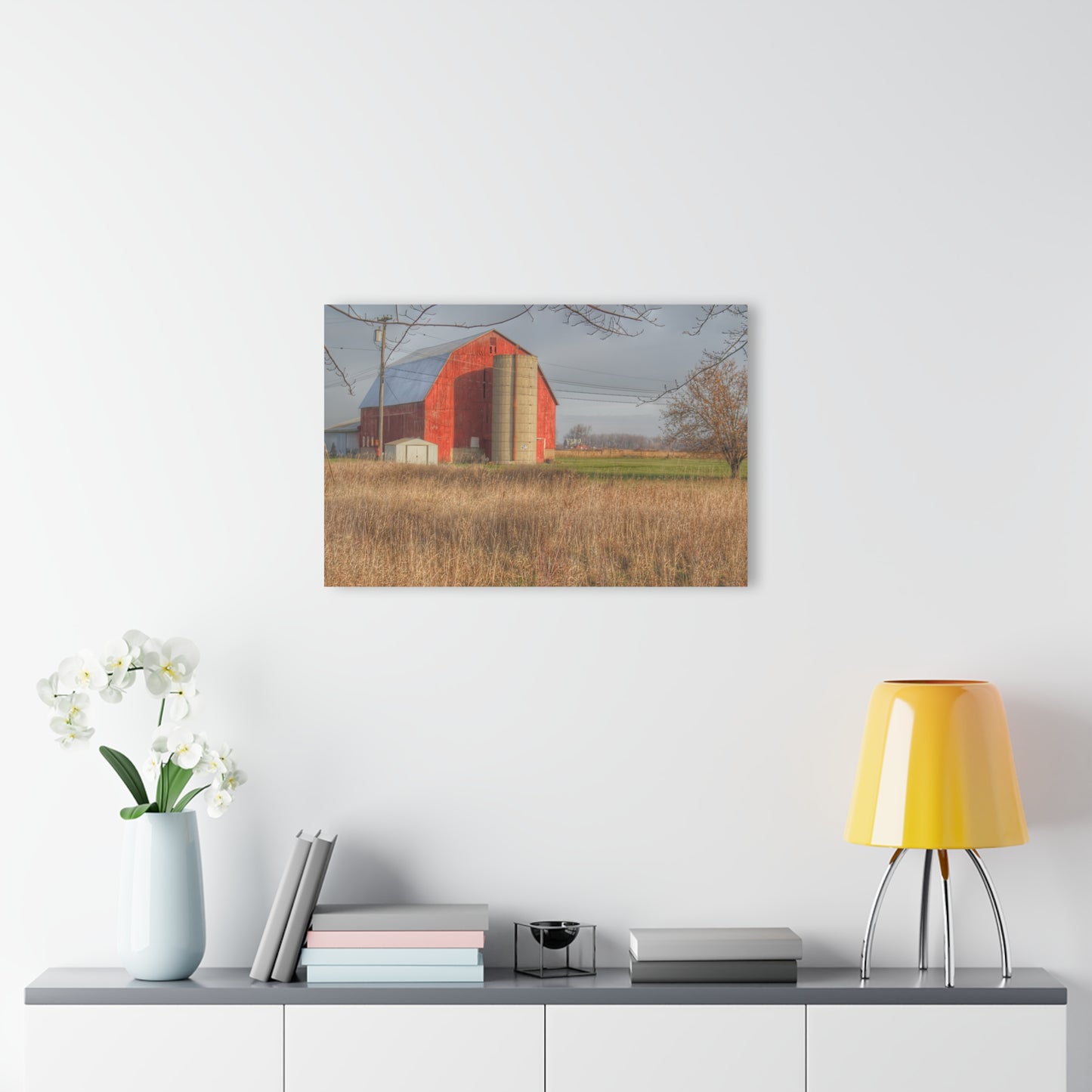 U R There Photography Harrington Road Red and Silo Rustic Farmhouse Acrylic Wall Print