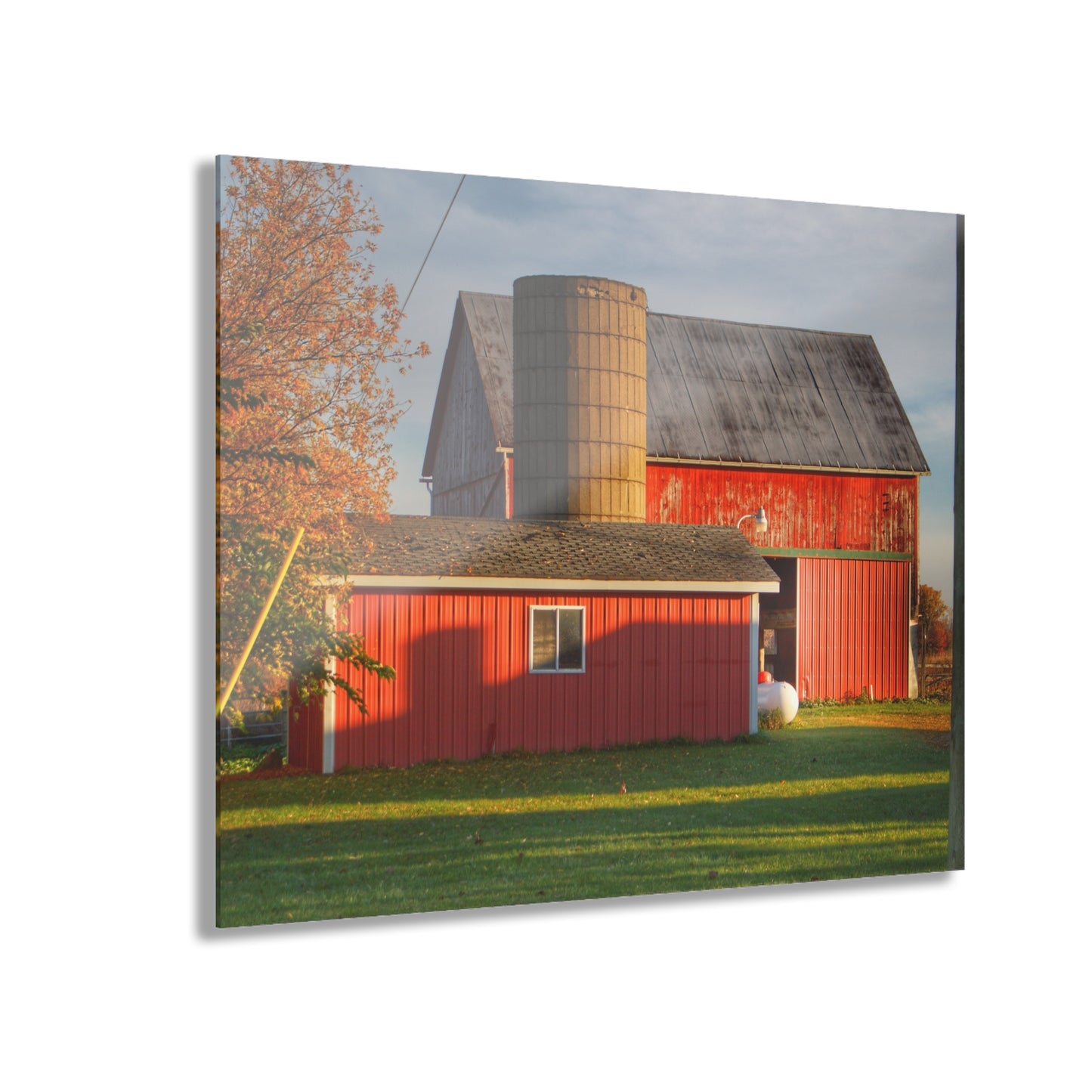 U R There Photography Peck Road Reds Rustic Farmhouse Acrylic Wall Print