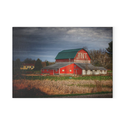 U R There Photography M-24 TnT Red I Rustic Farmhouse Tempered-Glass Cutting Board