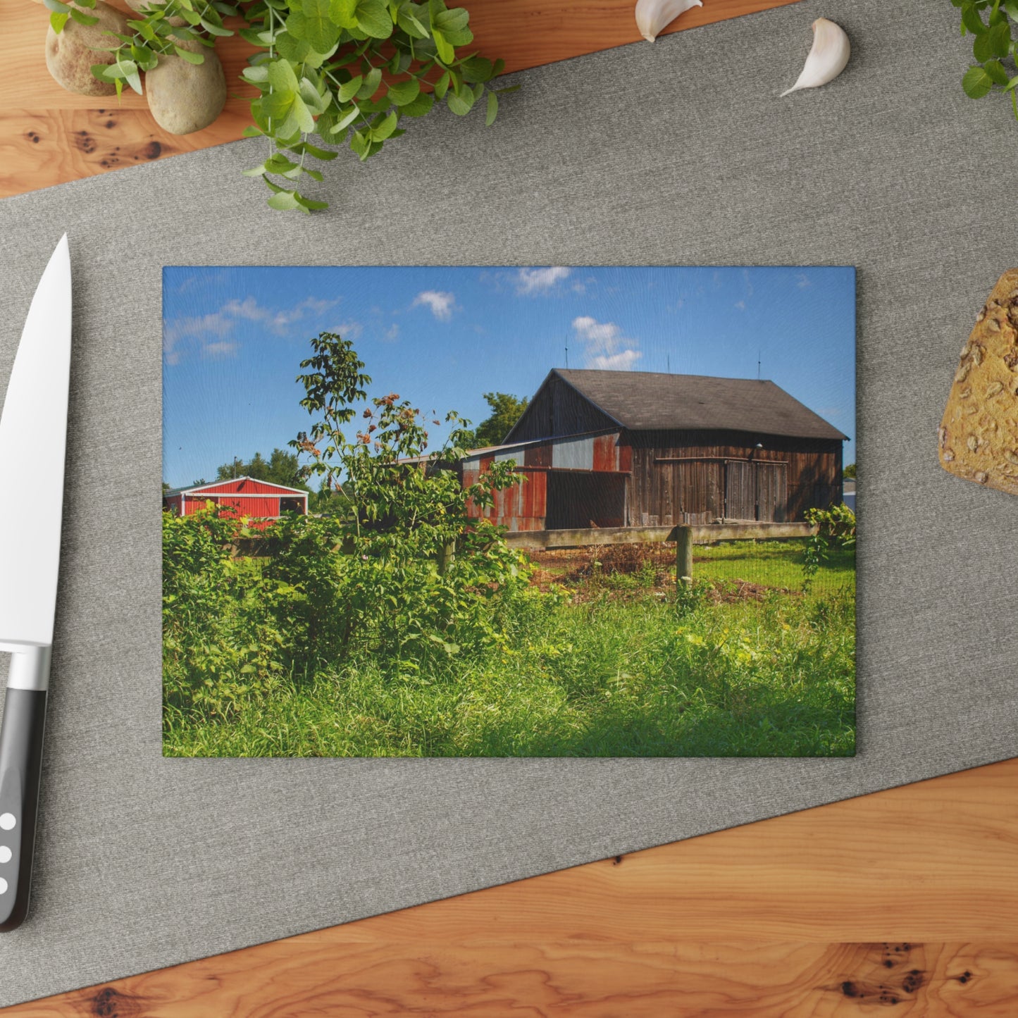 U R There Photography Beyond the Fence on Hunters Creek Rustic Farmhouse Tempered-Glass Cutting Board