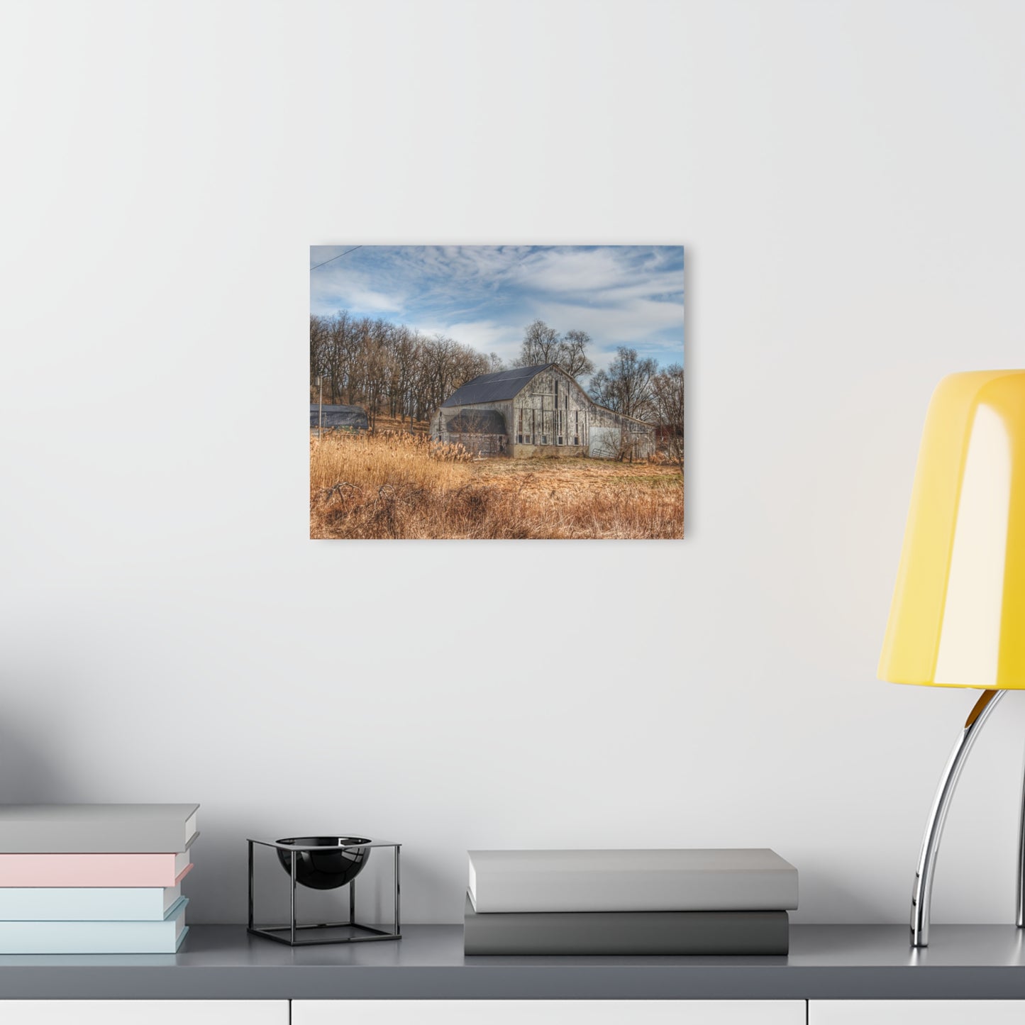 U R There Photography Newark Road White I Rustic Farmhouse Acrylic Wall Print