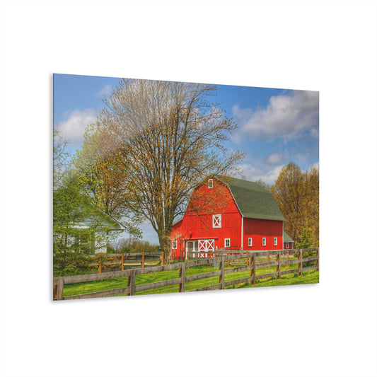U R There Photography Sohn Road Red Rustic Farmhouse Acrylic Wall Print