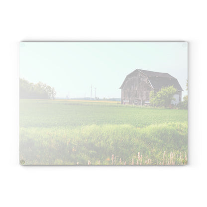 U R There Photography North Graf Road Old Grey Rustic Farmhouse Tempered-Glass Cutting Board