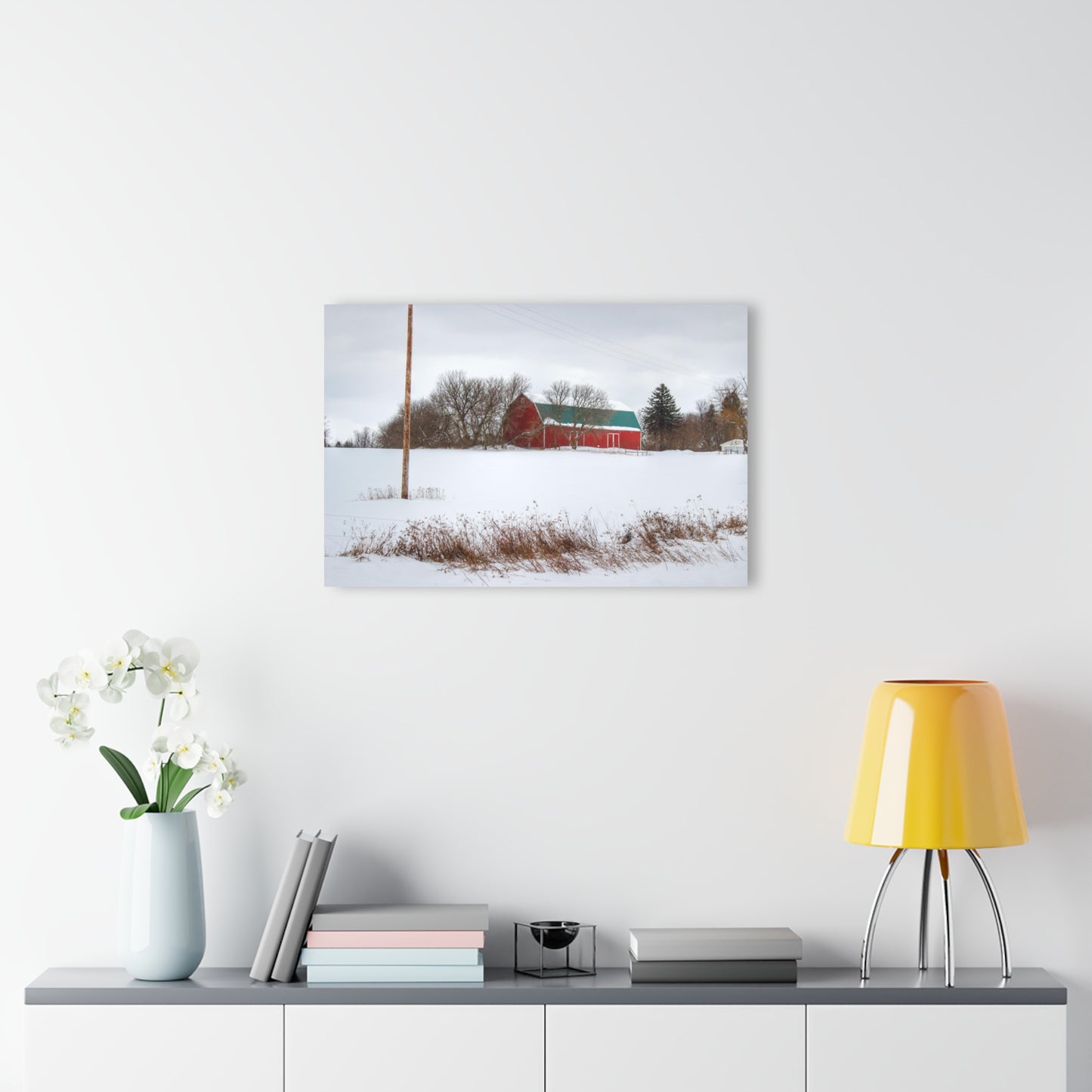 U R There Photography Five Lakes Hidden Red Rustic Farmhouse Acrylic Wall Print