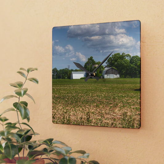 U R There Photography Willard Road White Rustic Farmhouse Acrylic Analog Wall Clock