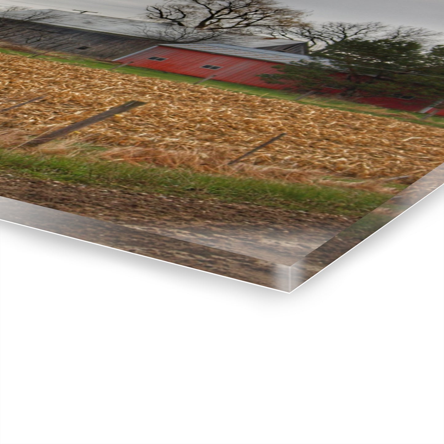 U R There Photography Dryden Road Gable Grey and Silo Rustic Farmhouse Acrylic Wall Print