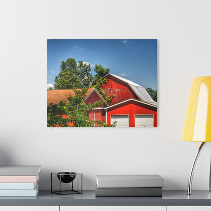 U R There Photography McKeen Lake Road Reds I Rustic Farmhouse Acrylic Wall Print