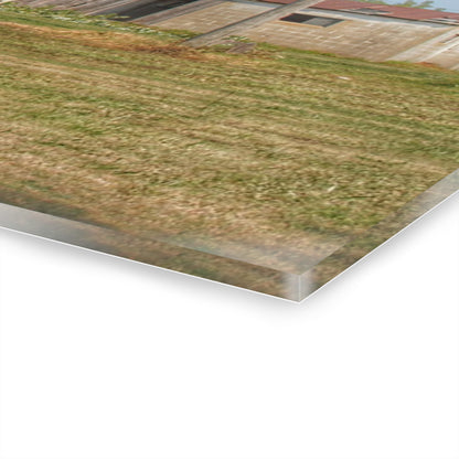 U R There Photography Farrand Road Red with Corral Rustic Farmhouse Acrylic Wall Print