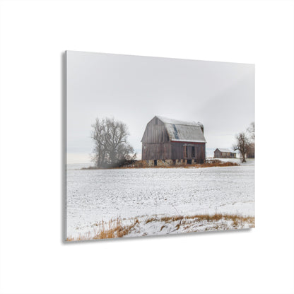 U R There Photography Frenchline Road Grey in Winter Rustic Farmhouse Acrylic Wall Print