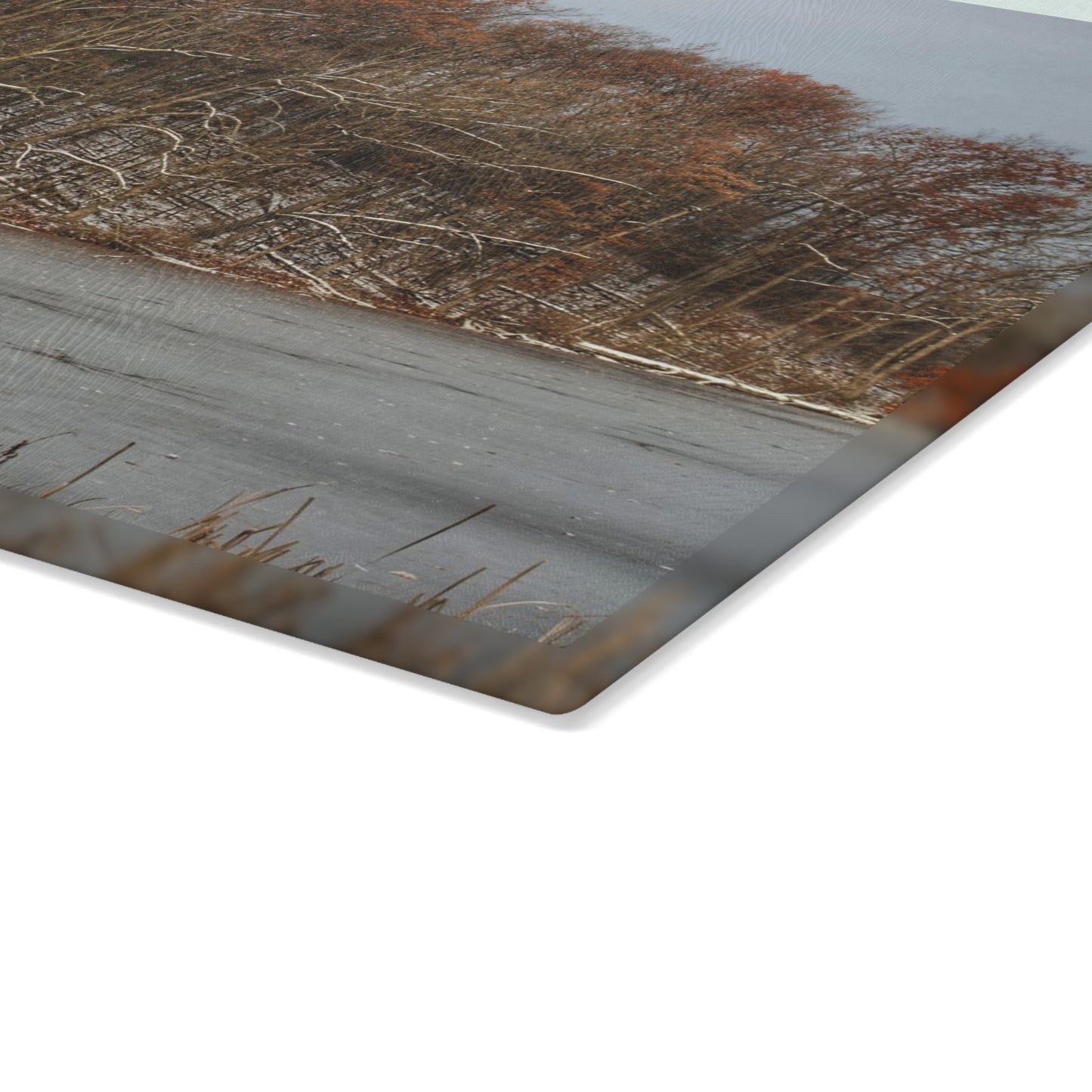 U R There Photography The Freeze of Thornville Rustic Farmhouse Tempered-Glass Cutting Board