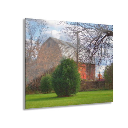 U R There Photography Millis Road Hidden Red Rustic Farmhouse Acrylic Wall Print