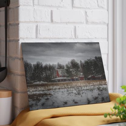 U R There Photography Across the Field in Thornville Rustic Farmhouse Tempered-Glass Cutting Board