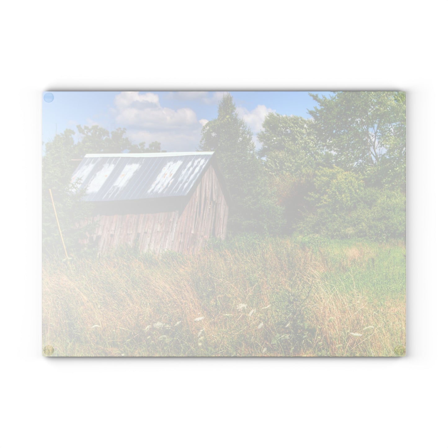 U R There Photography Lake Road Little Crooked Grey Rustic Farmhouse Tempered-Glass Cutting Board
