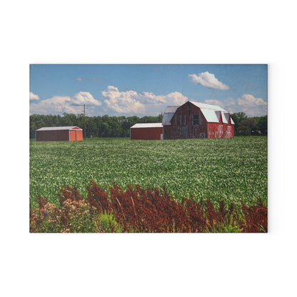 U R There Photography South Gera Road Red Rustic Farmhouse Tempered-Glass Cutting Board