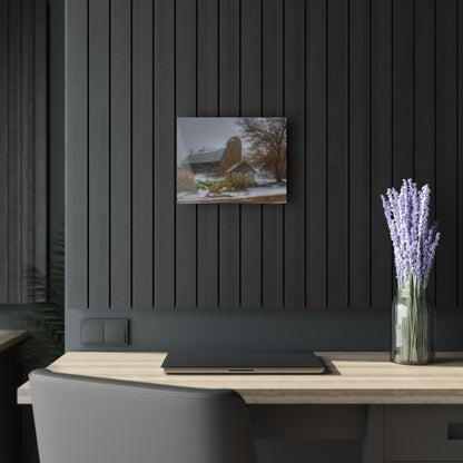 U R There Photography Ludwig Road Greys in the Fog Rustic Farmhouse Acrylic Wall Print