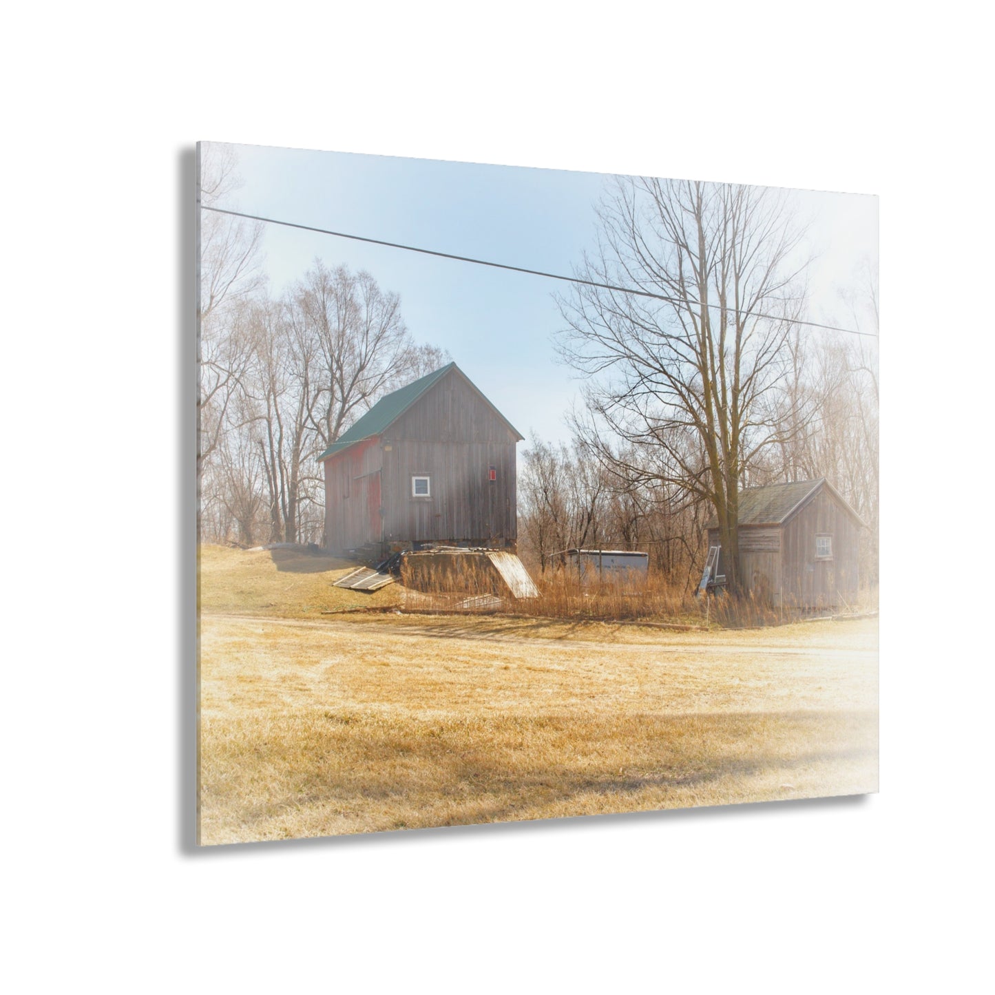 U R There Photography Klam Road Hillside Greys Rustic Farmhouse Acrylic Wall Print