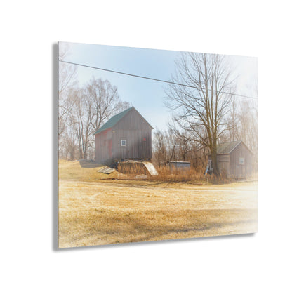 U R There Photography Klam Road Hillside Greys Rustic Farmhouse Acrylic Wall Print