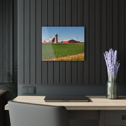 U R There Photography Pattison Road Farm Across the Field I Rustic Farmhouse Acrylic Wall Print