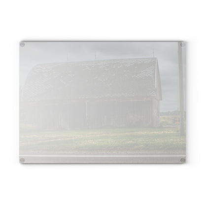U R There Photography M-24 Elder Grey Rustic Farmhouse Tempered-Glass Cutting Board
