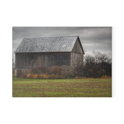 U R There Photography Brown City Road Grey Rustic Farmhouse Tempered-Glass Cutting Board