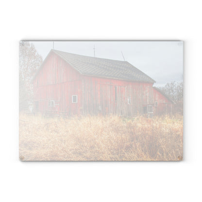 U R There Photography Harrington Road Red Rustic Farmhouse Tempered-Glass Cutting Board
