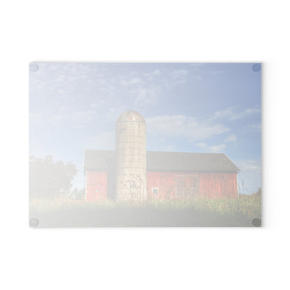 U R There Photography Clarkston Road Red I Rustic Farmhouse Tempered-Glass Cutting Board