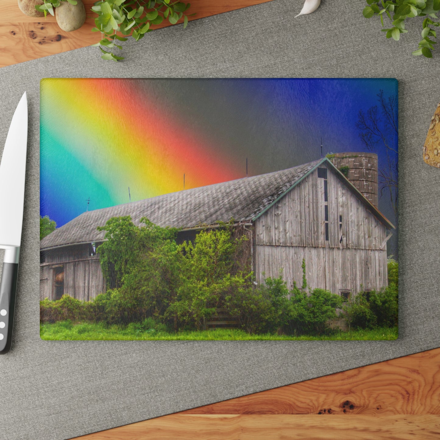 U R There Photography Wilder Road Wonderment Rustic Farmhouse Tempered-Glass Cutting Board
