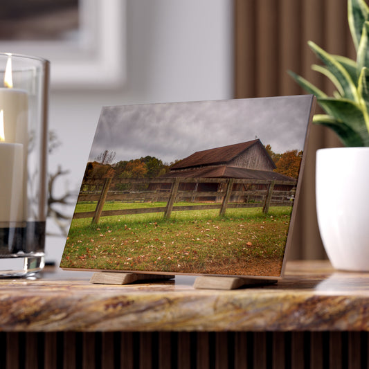 U R There Photography Chalet Grey I Rustic Farmhouse Decorative Ceramic Tile